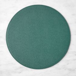 Faux Shagreen Round Placemat, Evergreen