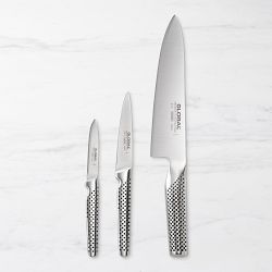 Global Classic 3-Piece Chef Peeler Serrated Utility Knife Set