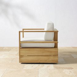 Ojai Outdoor Natural Teak Swivel Chair