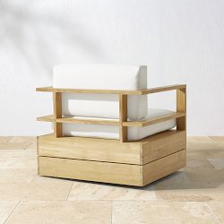 Ojai Outdoor Natural Teak Swivel Chair