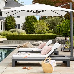 10' Square  Performance Cantilever Umbrella, Powder Coat Aluminum Finish