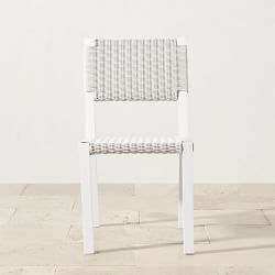 Larnaca Outdoor White Metal x All-Weather Weave Dining Side Chair