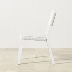 Larnaca Outdoor White Metal x All-Weather Weave Dining Side Chair