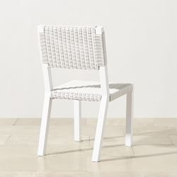 Larnaca Outdoor White Metal x All-Weather Weave Dining Side Chair