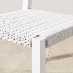 Larnaca Outdoor White Metal x All-Weather Weave Dining Side Chair