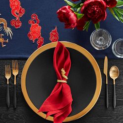 Lunar New Year Napkin Rings, Set of 4, Gold