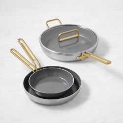 GreenPan Stanley Tucci™ Stainless-Steel Ceramic Nonstick 4-Piece Fry Pan Set