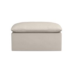 Laguna Classic S/C Ottoman, Down Cushion, Perennials Performance Basketweave, Natural, Ebony Leg