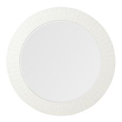 Faux Bone Round Mirror, Ivory, 46"