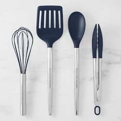 Williams Sonoma Stainless-Steel Silicone Utensil Set of 4, Navy