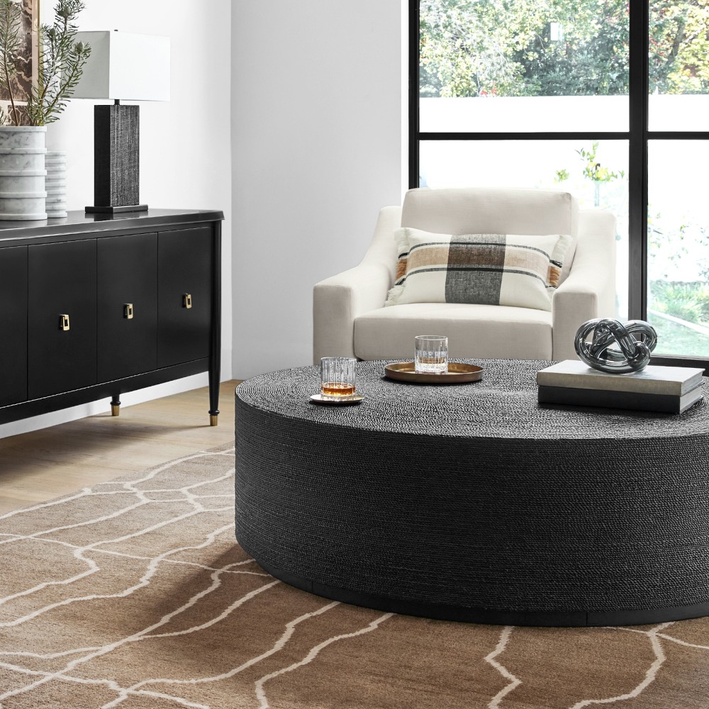 Point Reyes Round Coffee Table, Black (39") by Williams Sonoma Home
