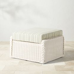 AERIN x Williams Sonoma Home East Hampton Coffee Table Ottoman (28.5"), White