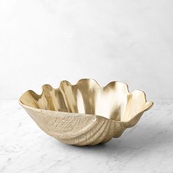 Oversize Clam Shell, Large, Brass