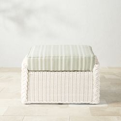 AERIN x Williams Sonoma Home East Hampton Coffee Table Ottoman (28.5"), White