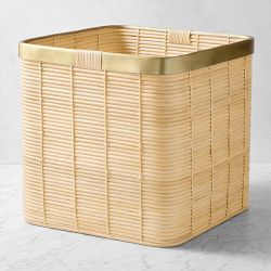 AERIN x Williams Sonoma Home Indoor Rattan x Brass Basket