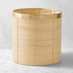 AERIN x Williams Sonoma Home Indoor Rattan x Brass Basket