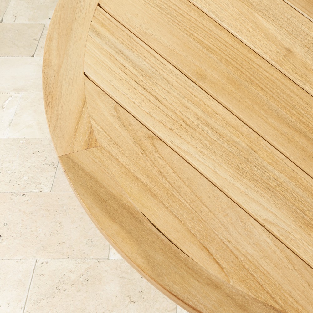 Top-down close-up of wooden slats on tabletop