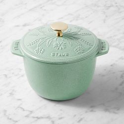 Staub Enameled Cast Iron Floral Petite Demi French Oven, 1 1/2-Qt., Sage