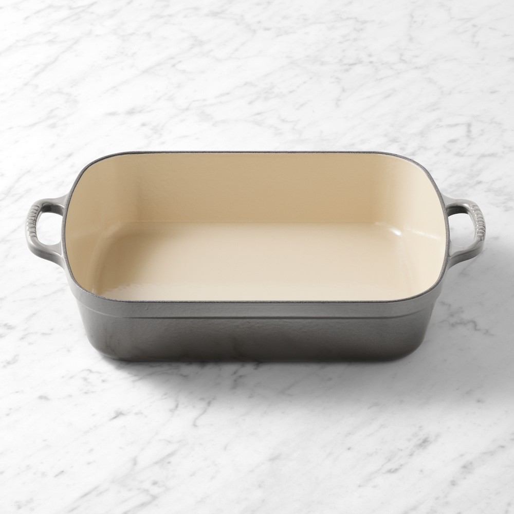 Le Creuset Signature Enameled Cast Iron Rectangular Roasting Pan, 5 1/4-Qt. - 5 1/4-Qt., Oyster