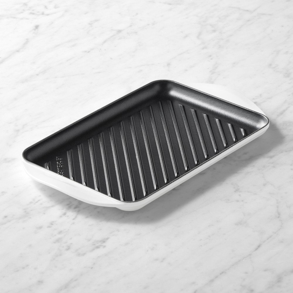 Le Creuset Enameled Cast Iron Skinny Grill - White