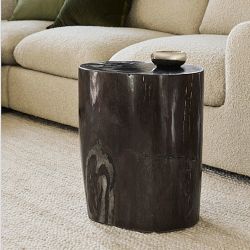 Petrified Wood Stool, Espresso (8"-10")