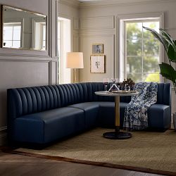 Garbo Upholstered Customizable Banquette &ndash; Vertical Tufting