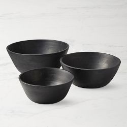 Black Wood Salad Bowls