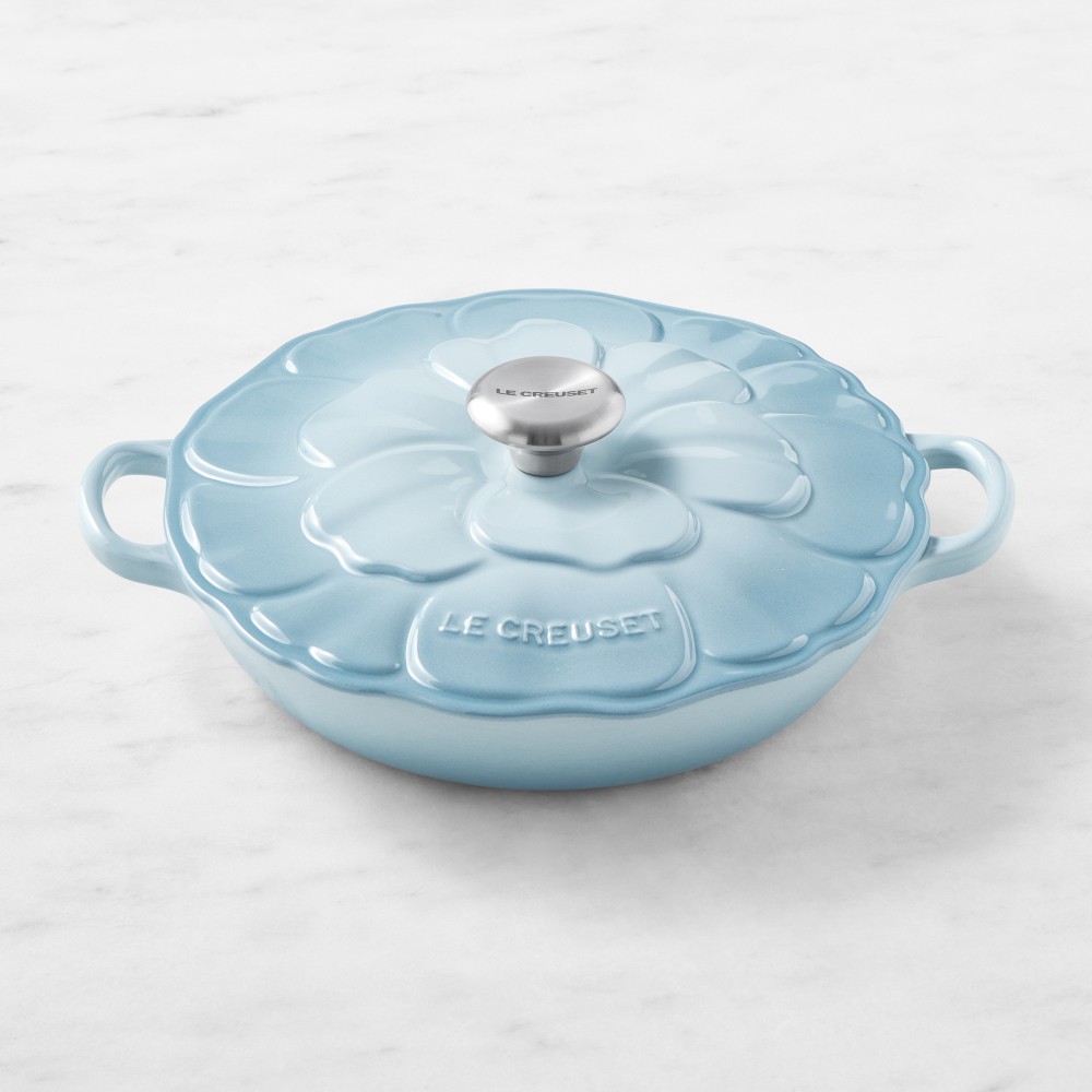 Le Creuset Enameled Cast Iron Petal Braiser, 2 1/4-Qt. - 2 1/4-Qt., Coastal Blue