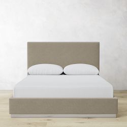 Brooklyn Nontufted Upholstered Storage Bed &amp; Headboard with Nailheads