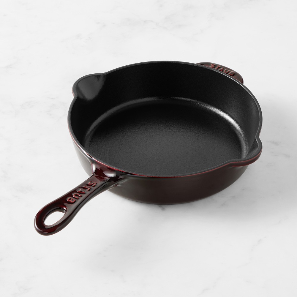 Staub Enameled Cast Iron Traditional Deep Skillet - 8 1/2", Grenadine