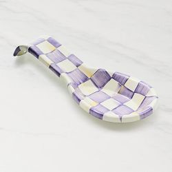 MacKenzie-Childs Violet Check Spoon Rest