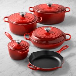 Le Creuset Signature Enameled Cast Iron 9-Piece Set,Cerise Red