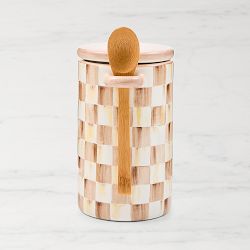 MacKenzie-Childs Mocha Check Farmhouse Canister