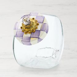 MacKenzie-Childs Cookie Jar with Violet Check Lid