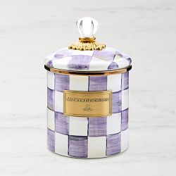 MacKenzie-Childs Violet Check Small Canister