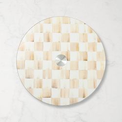MacKenzie-Childs Mocha Check Glass Lazy Susan