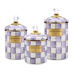 MacKenzie-Childs Violet Check Canister
