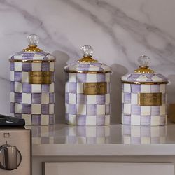 MacKenzie-Childs Violet Check Canister
