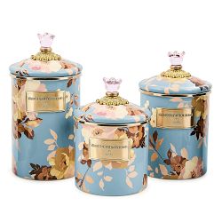 MacKenzie-Childs Wild Rose Slate Canister