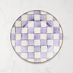 MacKenzie-Childs Violet Check Dinner Plates, Set of 4