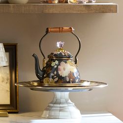 MacKenzie-Childs Mocha Wild Rose Tea Kettle