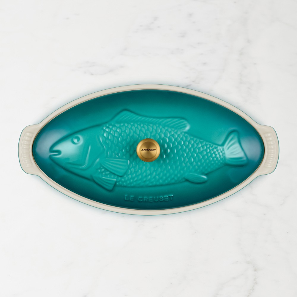 Le Creuset Stoneware Oval Fish Baker, 1 3/4 Qt. - 1 3/4 Qt., Riviera
