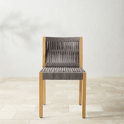 Pasadena Outdoor Teak and Brown Rope Dining Side Chair