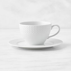 Pillivuyt Perle Porcelain Cup & Saucer, Set of 4
