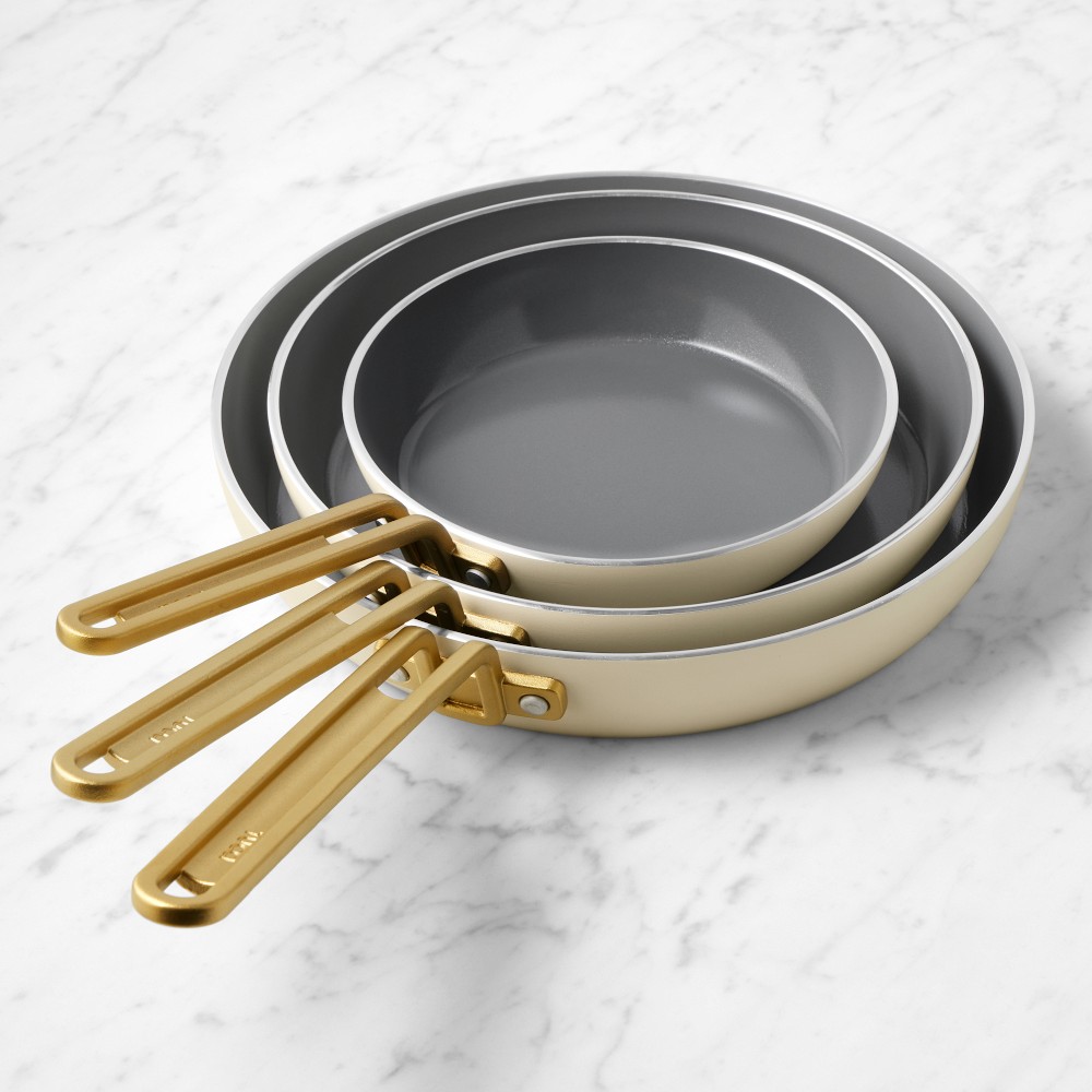 GreenPan™ Stanley Tucci™ Ceramic Nonstick Fry Pans, Set of 3 - Carrara White