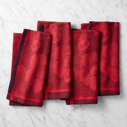 Filomena Jacquard Napkins, Set of 4, Crimson