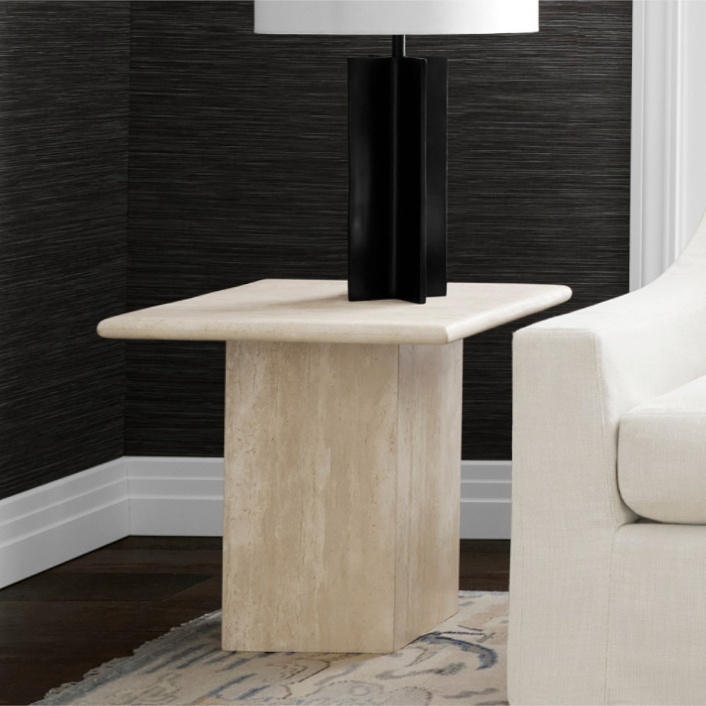 Ortega Travertine Side Table (20") by Williams Sonoma Home