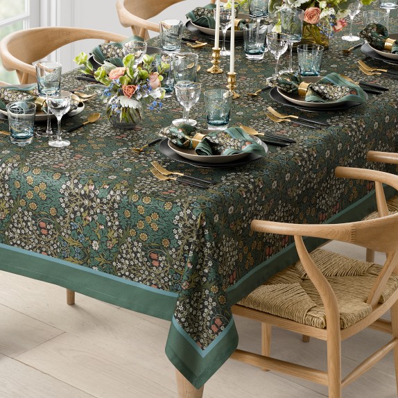 Damask Tablecloth, Charcoal Cotton | Williams Sonoma