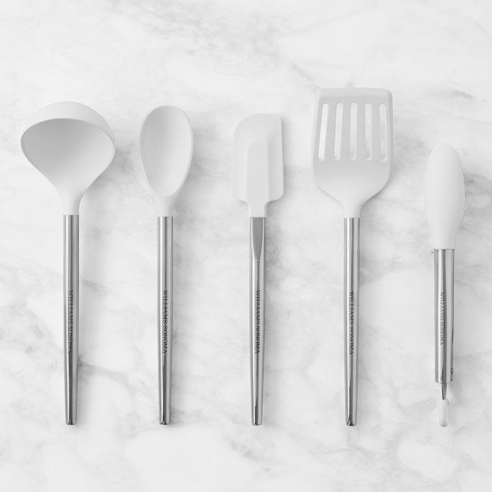 Stainless-Steel Silicone Tools 5-Piece Set, White