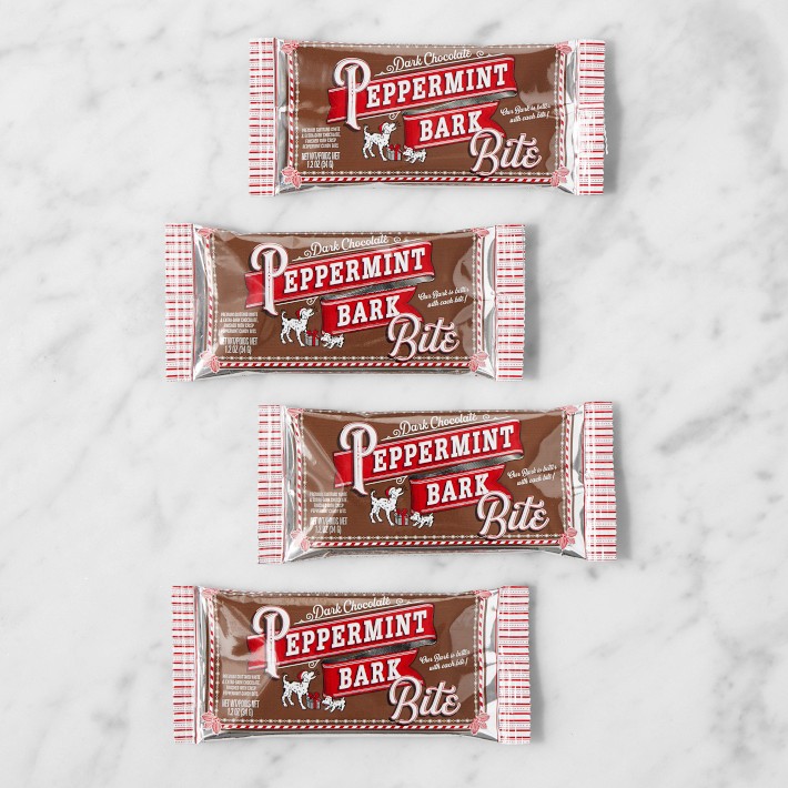 Williams Sonoma Dark Chocolate Peppermint Bark Bites, Set of 4